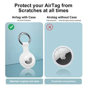 Silicone Airtag Holder, Zapica 4 Pack Air tag Keychain Compatible for Apple Airtag, Protective Airtags Case with Key Ring for Wallet, Luggage, Cat, Dog, Pets Collar,for Item Finder (Multi-Color)