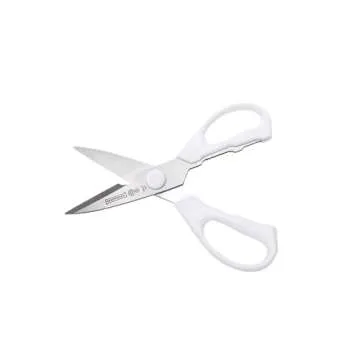 Mundial W656 Kitchen Take-Apart Shears, 8-Inch, Stainless Steel Blades, Ergonomic Non-Slip White Handle, Ideal for Cutting