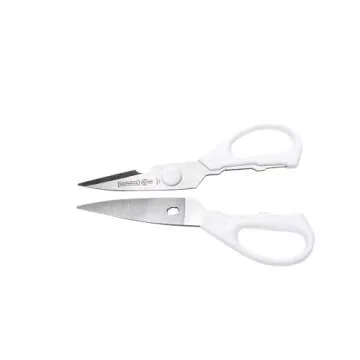 Mundial W656 Kitchen Take-Apart Shears, 8-Inch, Stainless Steel Blades, Ergonomic Non-Slip White Handle, Ideal for Cutting