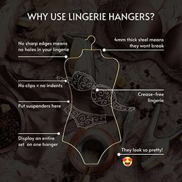 Lingerie Hangers Wire Body Shape Display Hangers (Gold) 10 Pack Bikini Swimwear Hangers