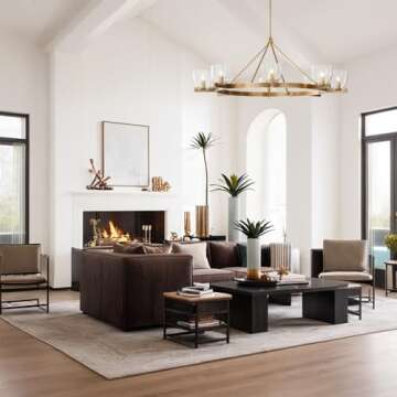 Luxury EcoGlass Radiance 8-Light Clear Glass Shades Modern Chandelier, Contemporary for Dining