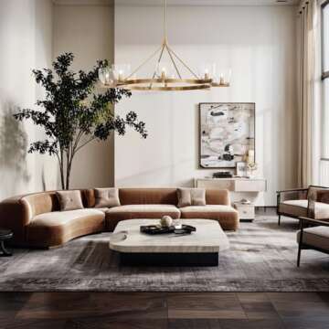 Luxury EcoGlass Radiance 8-Light Clear Glass Shades Modern Chandelier, Contemporary for Dining