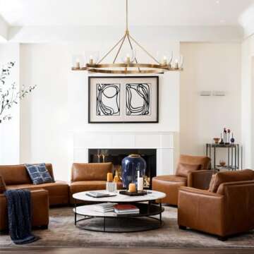 Luxury EcoGlass Radiance 8-Light Clear Glass Shades Modern Chandelier, Contemporary for Dining