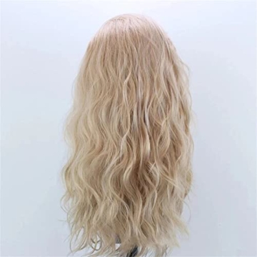 ELESTY Long Natural Curly Lace Front Wig in Golden Blonde
