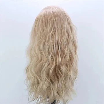 ELESTY Long Natural Curly Lace Front Wig in Golden Blonde