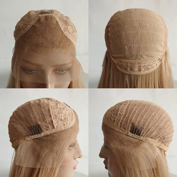 ELESTY Long Natural Curly Lace Front Wig in Golden Blonde