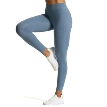 Aoxjox High Waisted Workout Leggings for Women Scrunch Tummy Control Luna Buttery Soft Yoga Pants 26" (Steel Blue, X-Small)