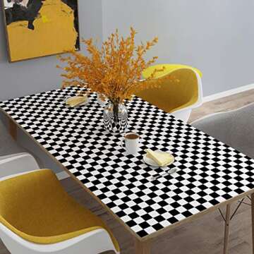 LaCheery 12"x160" Checkered Contact Paper Decorative Black and White Wall Paper Roll Peel and Stick Wallpaper Removable Self Adhesive Checkered Wallpaper for Kitchen Backsplash Shelf Drawer Liners