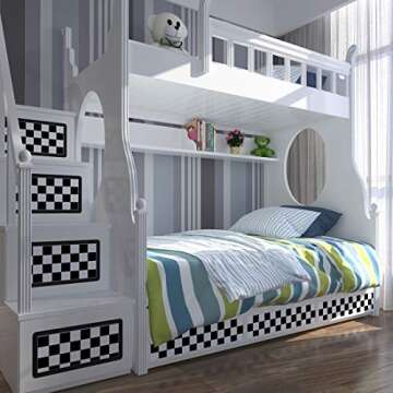 LaCheery 12"x160" Checkered Contact Paper Decorative Black and White Wall Paper Roll Peel and Stick Wallpaper Removable Self Adhesive Checkered Wallpaper for Kitchen Backsplash Shelf Drawer Liners