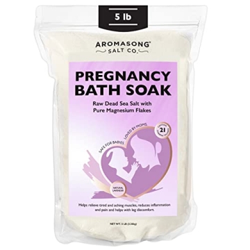 Aromasong Dead Sea Pregnancy Bath Soak 5 LB - Natural Lavender with Pure Magnesium Flakes & Minerals...
