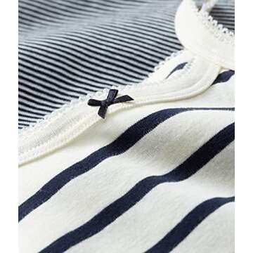 Petit Bateau Girls' Striped Organic Cotton Vest Tops - 2-Pack Style A01F7 Sizes 2-18 Years (Size 2 Style A01F7) Multi