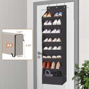 STORAGE MANIAC Heavy-Duty Over the Door Shoe Organizer
