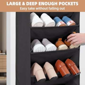 STORAGE MANIAC Heavy-Duty Over the Door Shoe Organizer