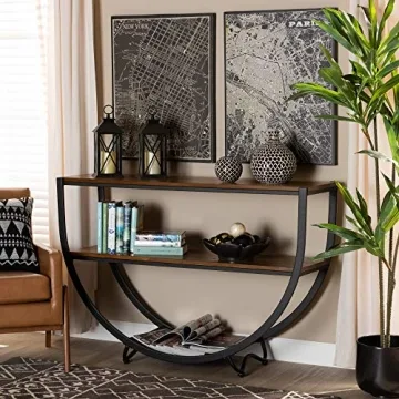 Baxton Studio Rustic Industrial Console Table for Home Décor