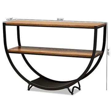 Baxton Studio Rustic Industrial Console Table for Home Décor