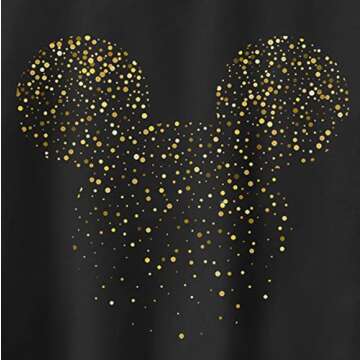 Disney womens Disney Characters Mickey Confetti Fill Slim Fit, Scoop Hem Racerback Tank T Shirt, Bla...