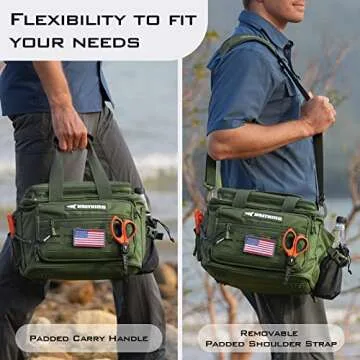 KastKing Karryall Fishing Tackle Bags for Saltwater or Freshwater Fishing - Water Resistant Material - Fishing Gear Storage - Medium Green