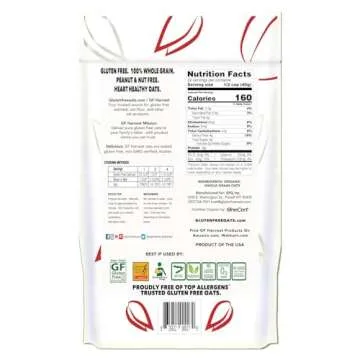 GF Harvest Gluten Free Organic Rolled Oats, 32 Ounce Bag, Pack of 2