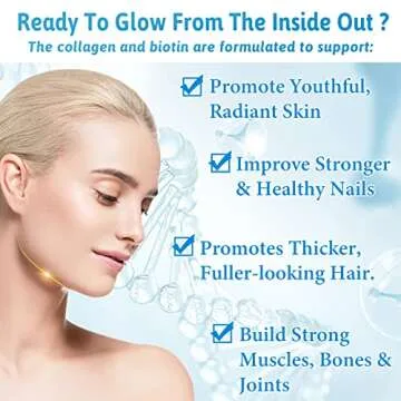 2 Pack Biotin Gummies with Collagen & Keratin for Hair Skin Nails & Joints- Women Men, Kids - 120 Blueberry Flavored Gummies