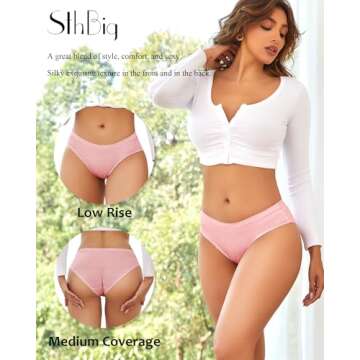 Seamless Underwear for Women No Show Cheeky Low Rise Bikini Jacquard Soft Ladies Panties Breathable ...