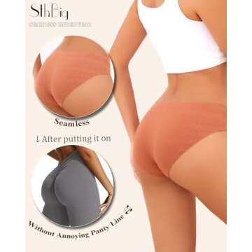 Seamless No Show Bikini Underwear for Women 6 Pack