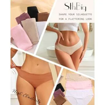 Seamless No Show Bikini Underwear for Women 6 Pack