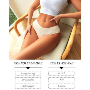 Seamless No Show Bikini Underwear for Women 6 Pack