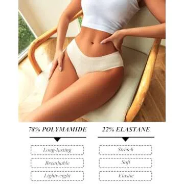 Seamless No Show Bikini Underwear for Women 6 Pack