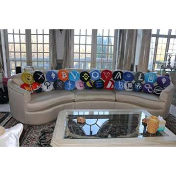 Ethereum Pillows - Embroidered Round Stuffed Plush Crypto Pillow ETH