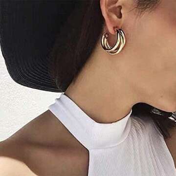 Stylish RELOVET Triple Hoop Earrings for Every Occasion