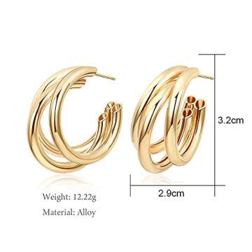 Stylish RELOVET Triple Hoop Earrings for Every Occasion