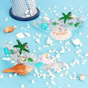 Didder Mermaid Crown Headpiece, Women Girls Halloween Mermaid Costume with Starfish, Seashell, Mermaid Tail, Fish Scales for Birthday Party, Prom, Festival