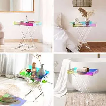 Stylish RAINBEAN Acrylic Coffee Table - Foldable Design