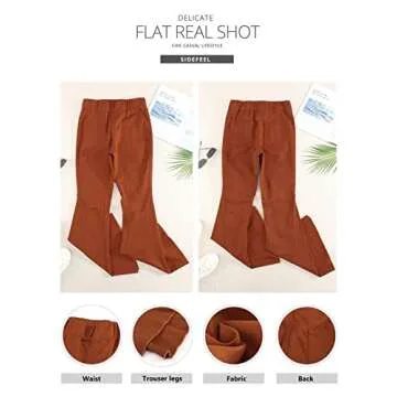 Sidefeel Women Destroyed Flare Jeans Elastic Waist Bell Bottom Tassel Denim Pants 3XL Brown