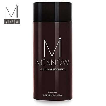 Minnow Best Keratin Hair Building Fibers Instantly Thickens Thin Hair for Men and Women - Natural Hair Loss Concealer 0.97oz (Dark Brown)
