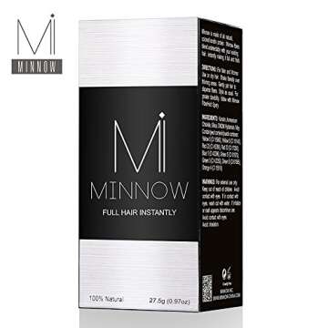 Minnow Best Keratin Hair Building Fibers Instantly Thickens Thin Hair for Men and Women - Natural Hair Loss Concealer 0.97oz (Dark Brown)