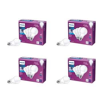 Philips LED Basic Frosted Non-Dimmable A19 Light Bulb - EyeComfort Technology - 800 Lumen - Soft White (2700K) - 10W=60W - E26 Base - Old Version - Indoor - 16-Pack
