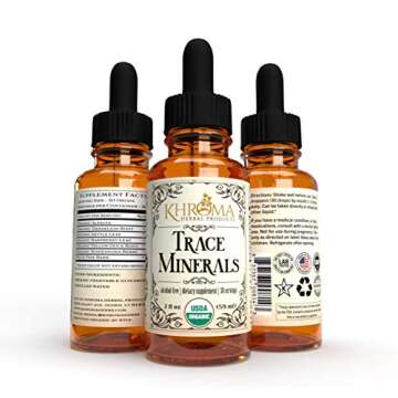 Organic Trace Minerals - by Khroma Herbs - 2 oz Liquid Plant-Based Trace Mineral Blend - Designed fo...