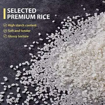 Soeos Premium Sushi Rice, Calrose Rice, Medium Grain, White Sticky Rice, 5 Pound