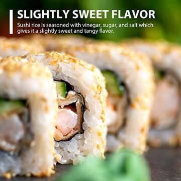 Soeos Premium Sushi Rice, Calrose Rice, Medium Grain, White Sticky Rice, 5 Pound