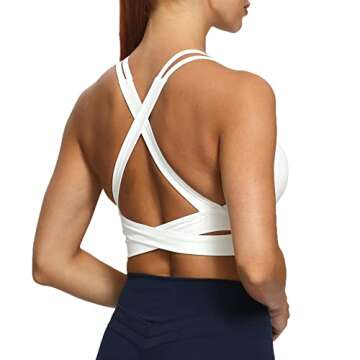 Aoxjox Women's Workout Sports Bras Fitness Backless Padded Trainning Infinity Gym Bra Yoga Crop Tank...