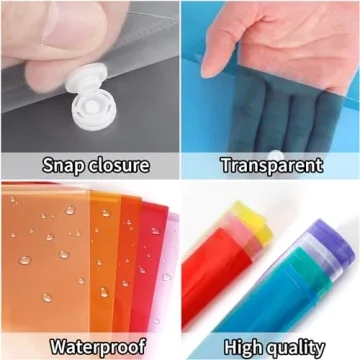 EOOUT 28pcs Colorful Plastic Document Folders for School