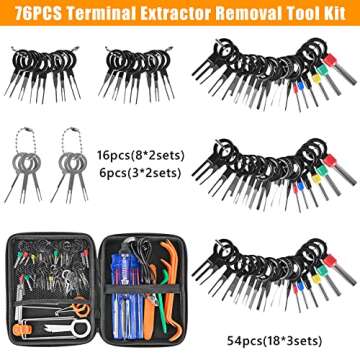 Terminal Removal Tool Kit 96 Pcs Depinning Tool Electrical Connector Pin Removal Tool Kit Pin Extrac...