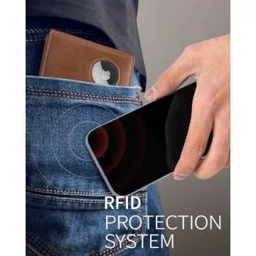 Genuine Leather AirTag Wallet for Men with RFID Protection