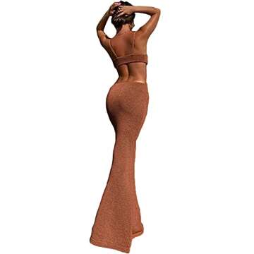 Elegant Antopmen Women's V Neck Spaghetti Straps Maxi Dress
