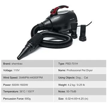 Powerful Pet Grooming Dryer for Fast, Efficient Drying