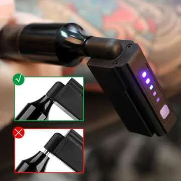 Solong Tattoo Pen Kit Rotary Tattoo Gun Machine with Wireless Tattoo Power Supply 50Pcs Cartridge Tattoo Needles EM128KITPRD50-1-US