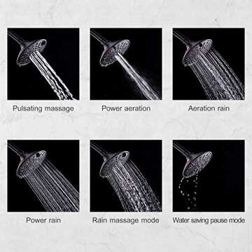 JAKARDA Shower Tub and Shower Trim Kit with 6-Spray Shower Head, cUPC Shower Faucet Set Valve Included (Matte Black)