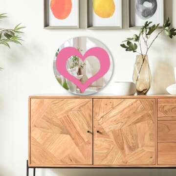 DARENYI 6 inch Preppy Mirror Tiles Preppy Room Decor for Teen Girls, 3Pcs Round Acrylic Mirror Wall Stickers Self Adhesive Mirror Sheets Decorative Mirror for Wall Bathroom Bedroom Living Room