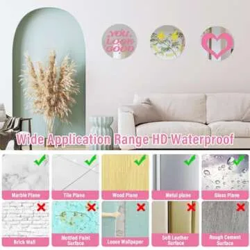 DARENYI 6 inch Preppy Mirror Tiles Preppy Room Decor for Teen Girls, 3Pcs Round Acrylic Mirror Wall Stickers Self Adhesive Mirror Sheets Decorative Mirror for Wall Bathroom Bedroom Living Room